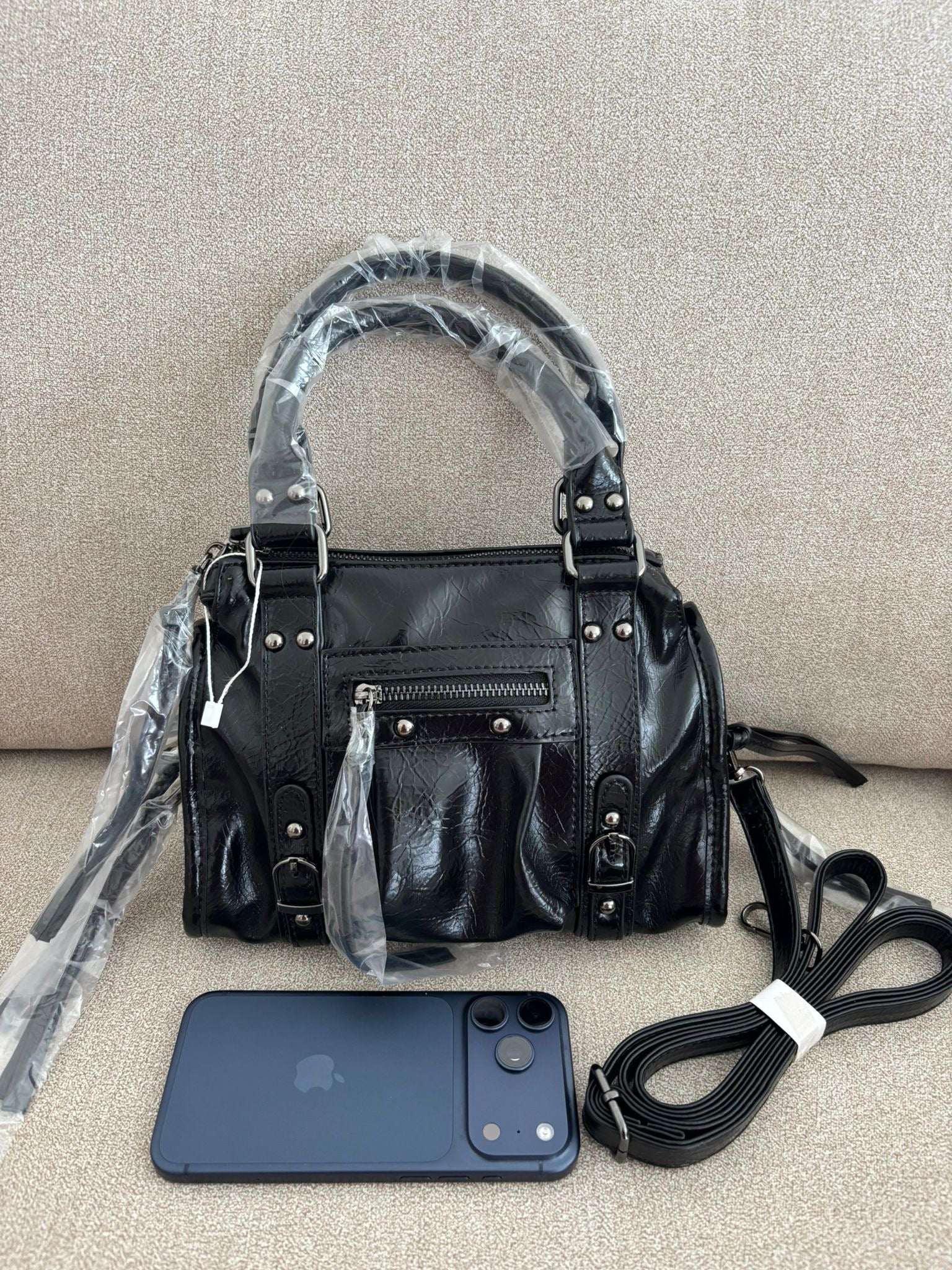 Sac à bandoulière - Vernis noir