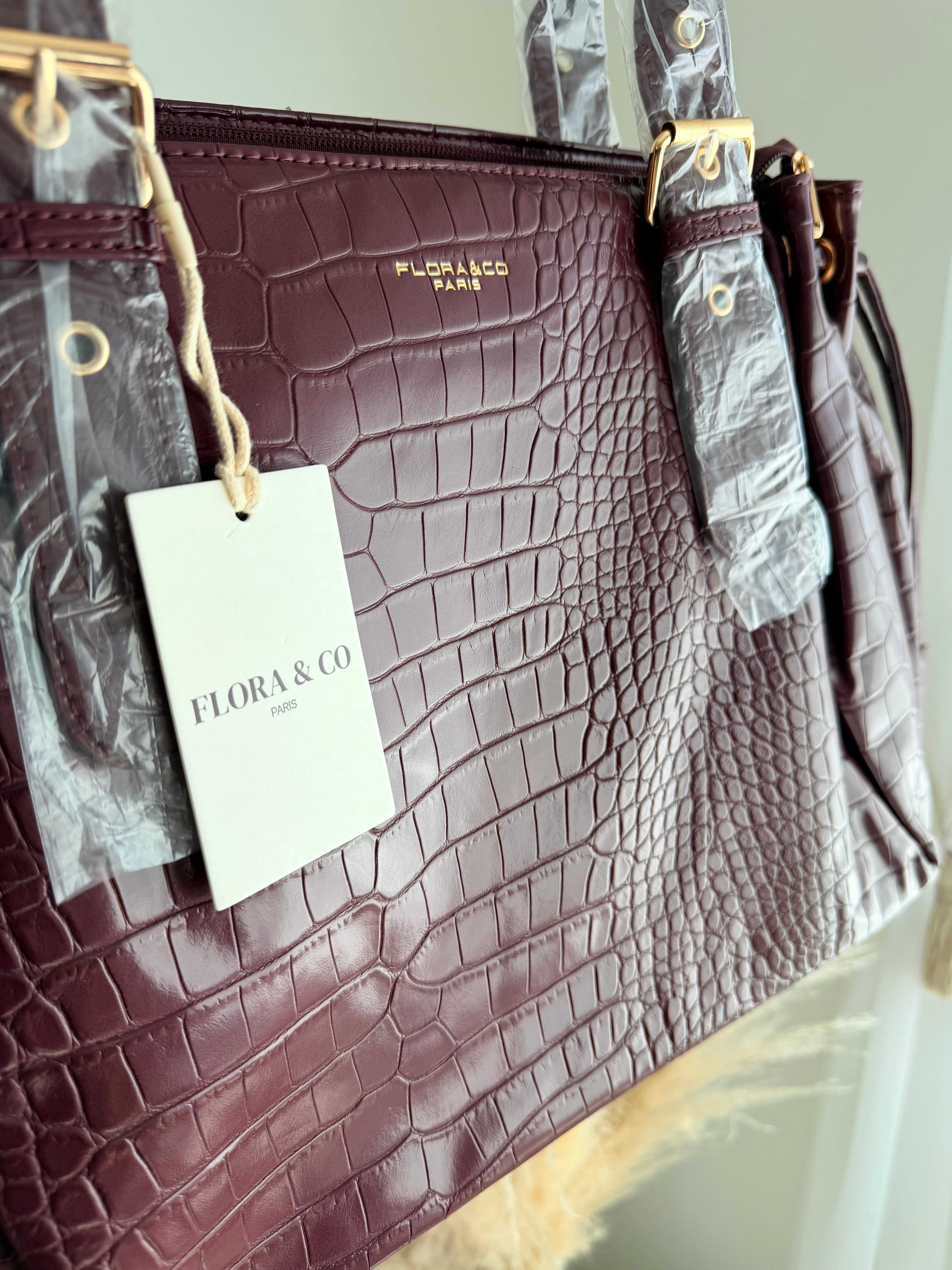 Sac l’intemporel - Croco Bordeaux