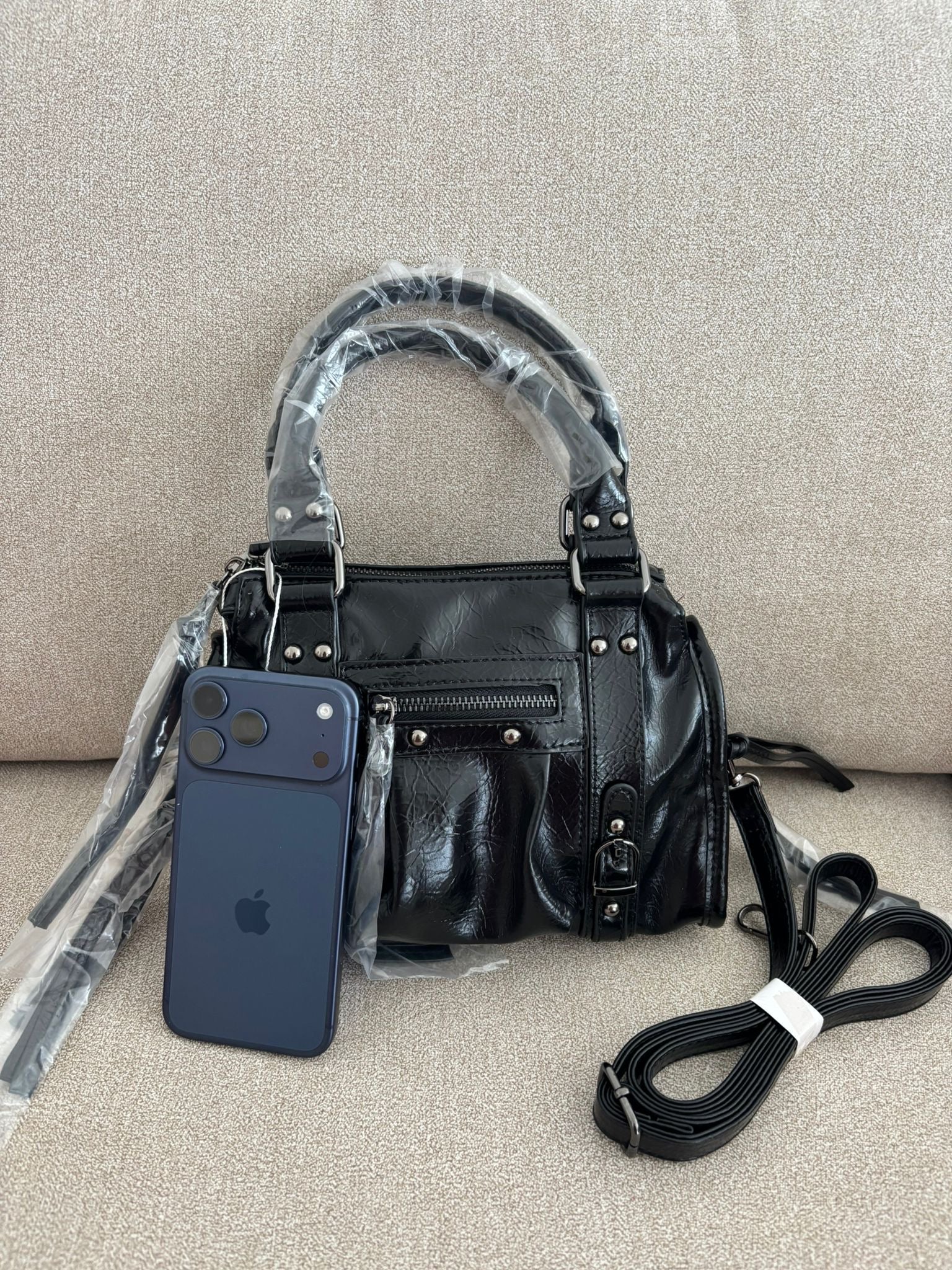 Sac à bandoulière - Vernis noir