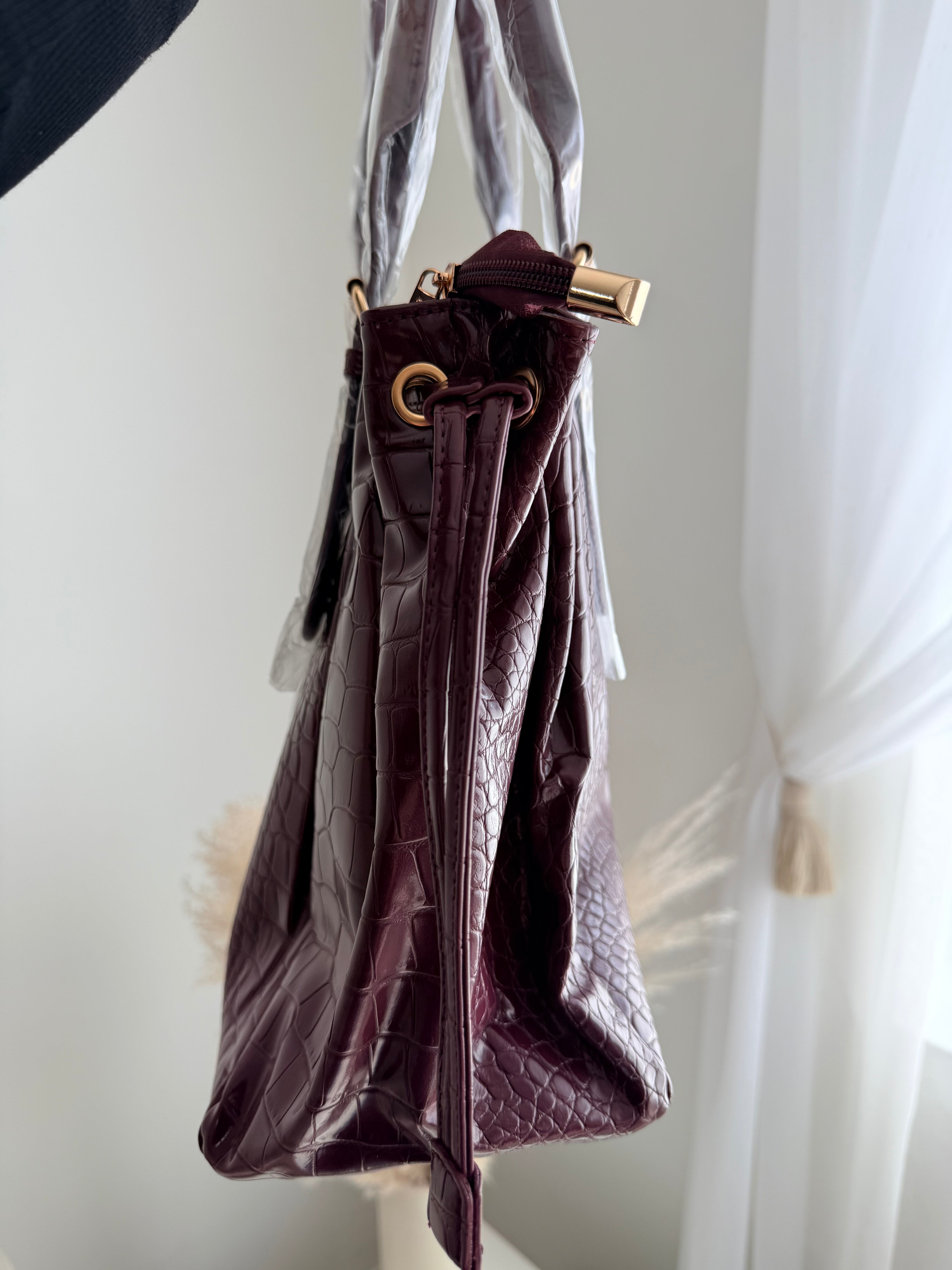 Sac l’intemporel - Croco Bordeaux