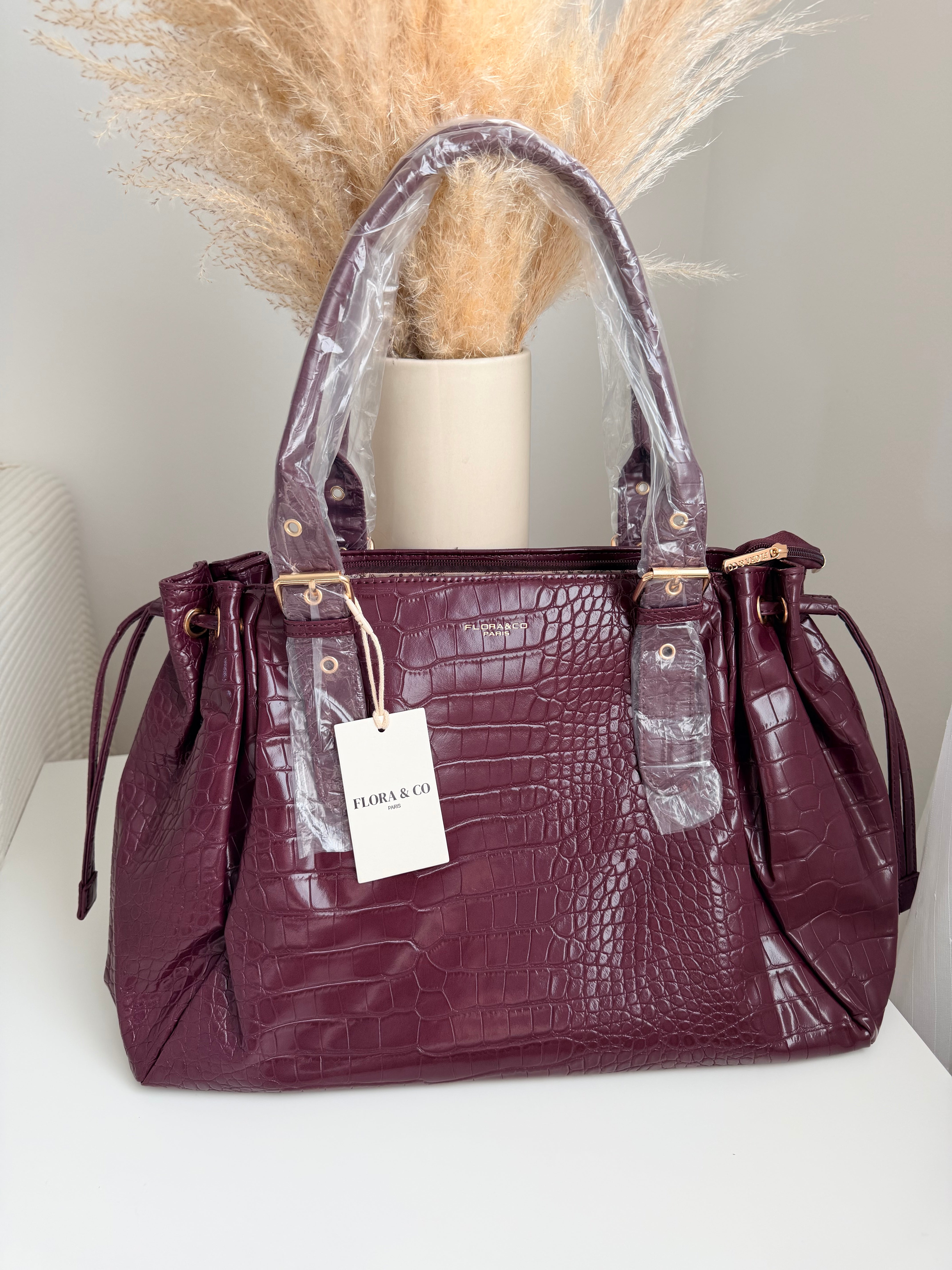 Sac l’intemporel - Croco Bordeaux