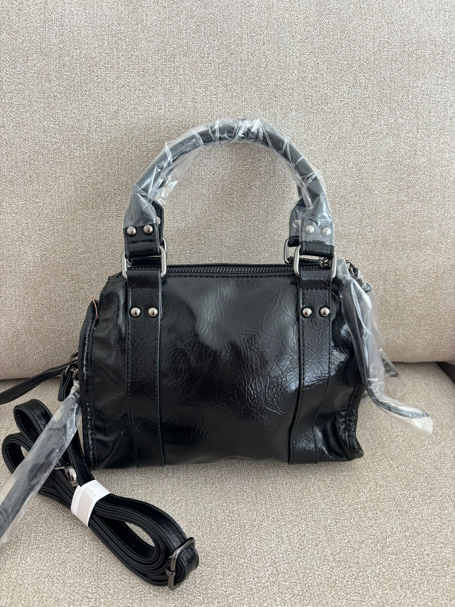 Sac à bandoulière - Vernis noir