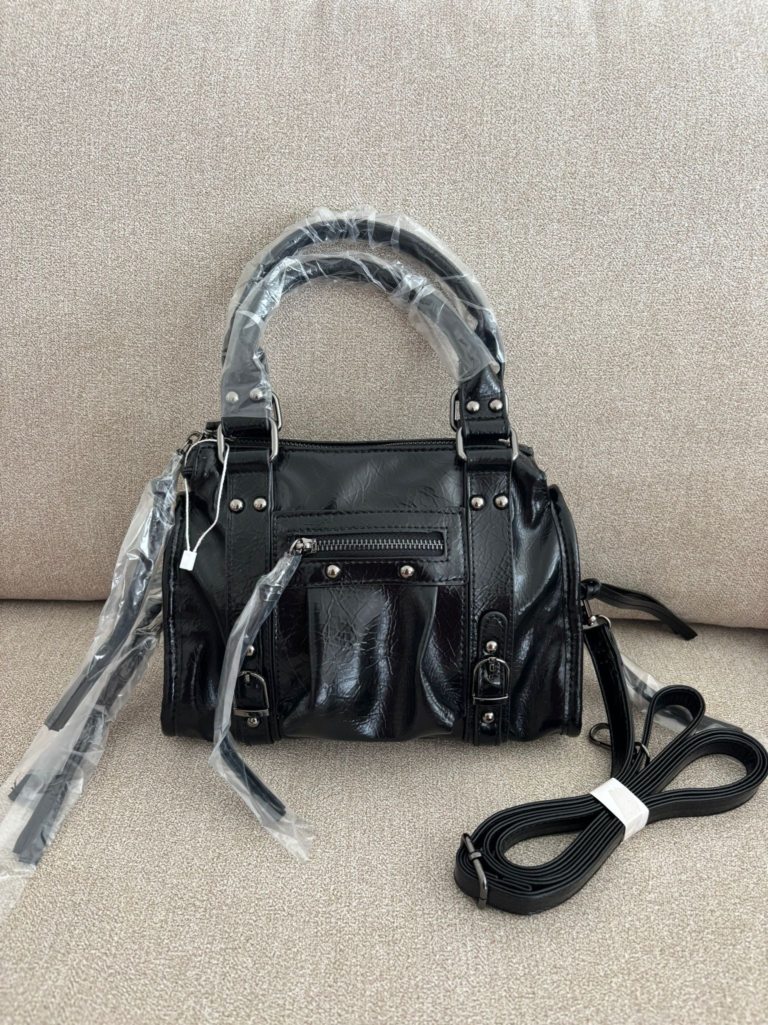 Sac à bandoulière - Vernis noir