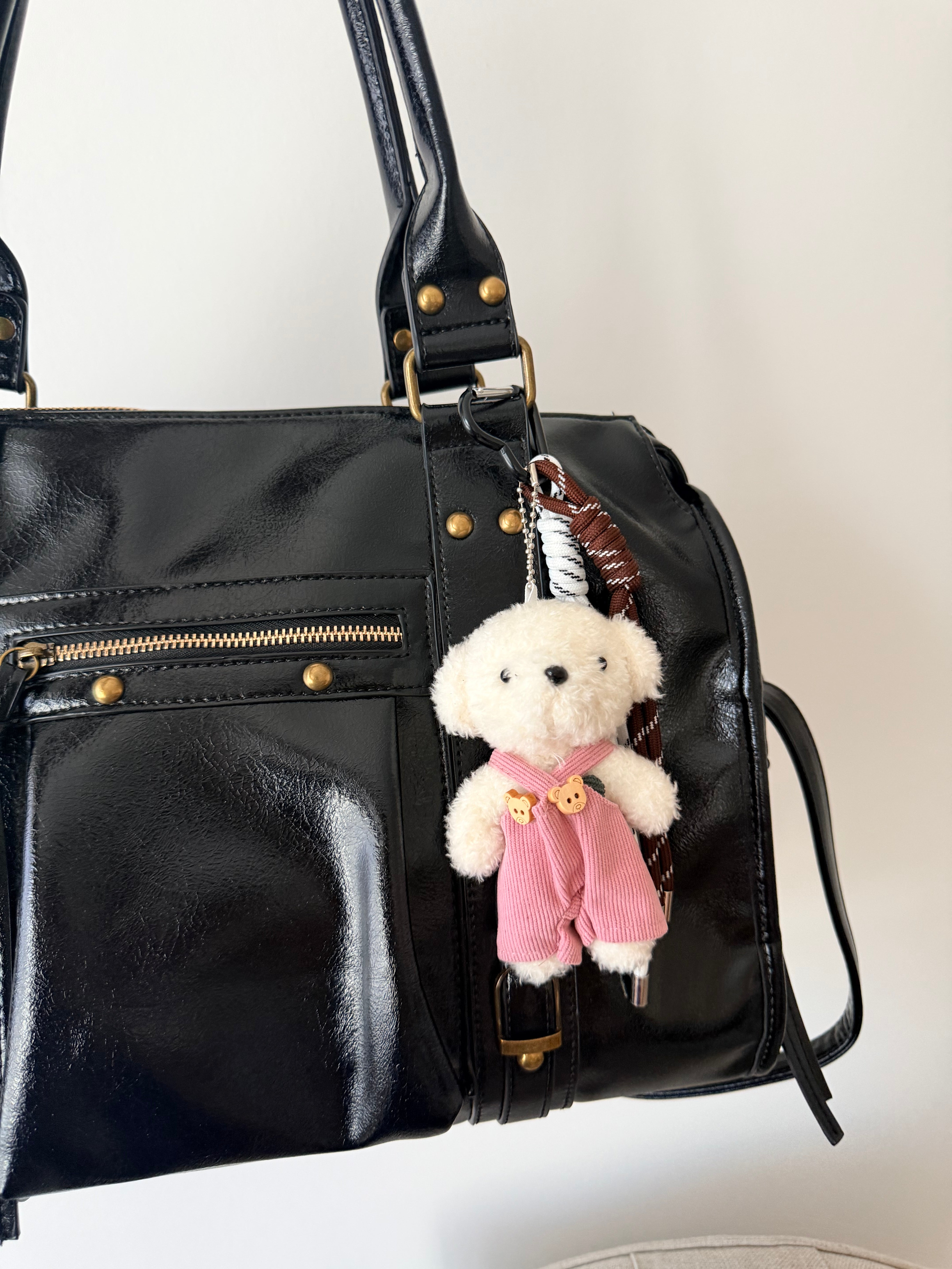Accessoire de sac – Ourson blanc et rose