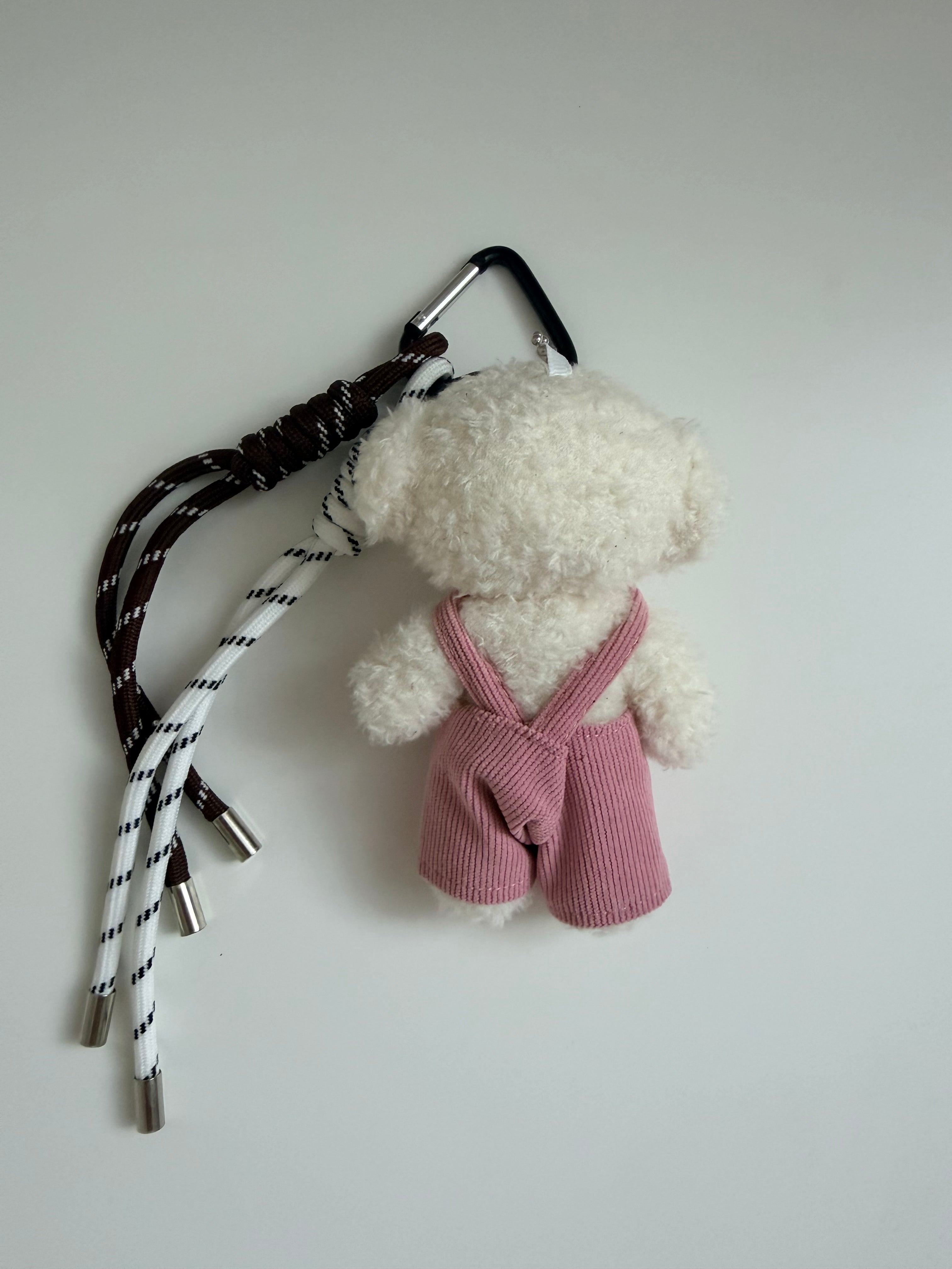 Accessoire de sac – Ourson blanc et rose